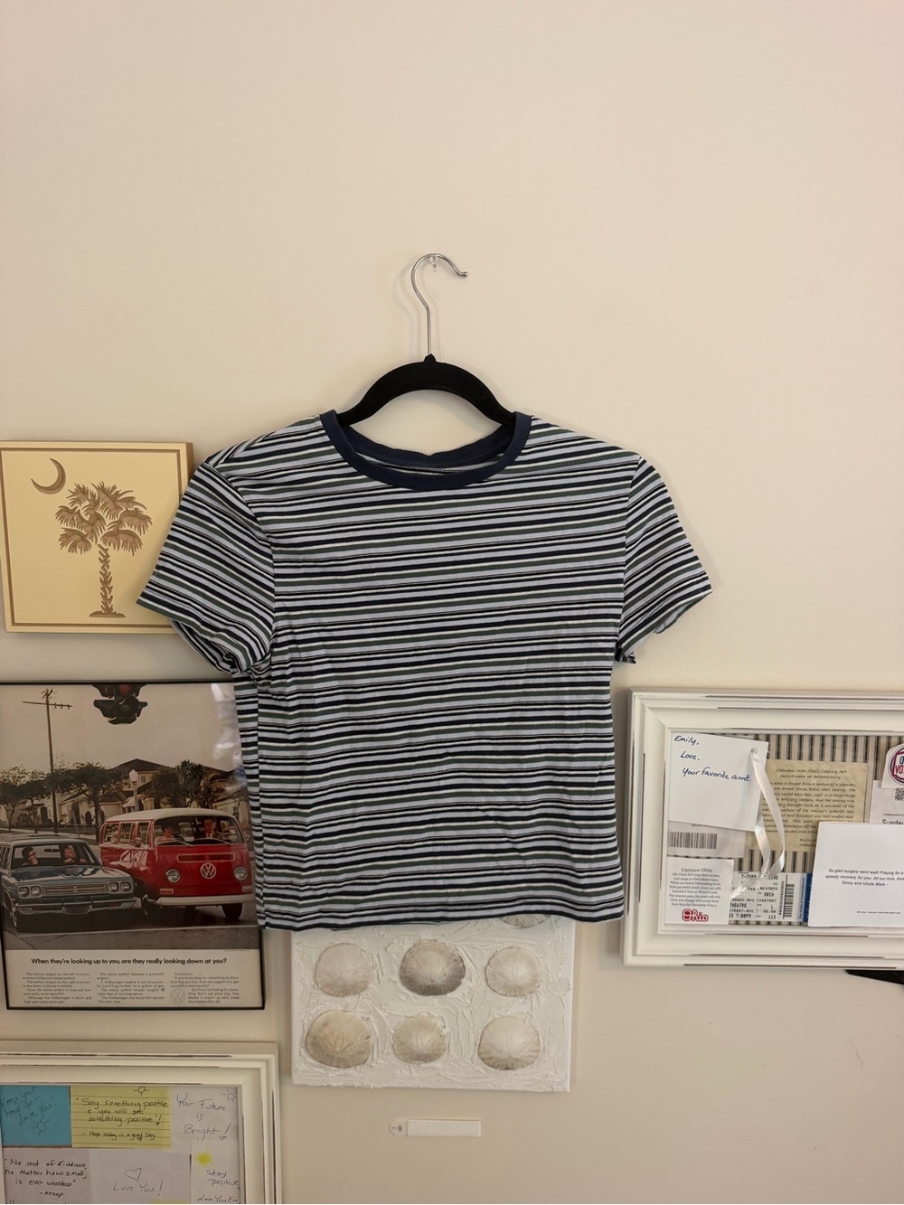 Striped Navy & White baby Tee
